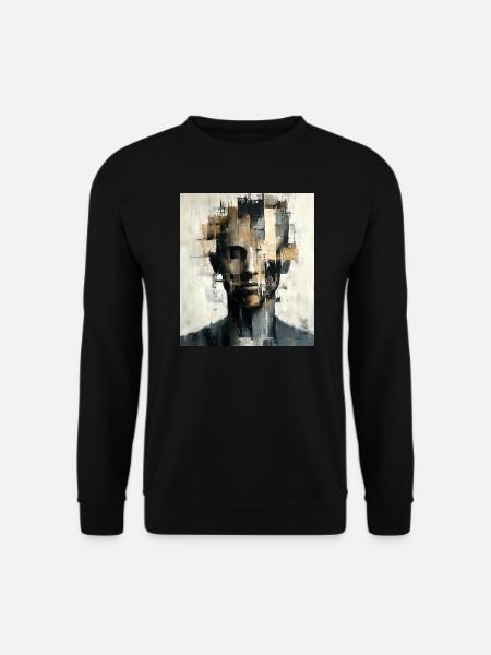 Abstraktes Gesicht - Abstrakter Kopf - Zerrisse - Unisex Pullover - Schwarz