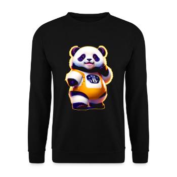 Little Fat Fantasy Science Fiction Panda - Sweat-shirt Unisexe - noir - Devant - Alina (178cm) & Michal (187cm)
