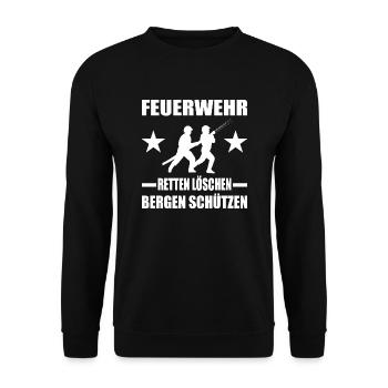 Feuerwehr - Unisex Pullover - Schwarz - Vorne - Alina (178cm) & Michal (187cm)
