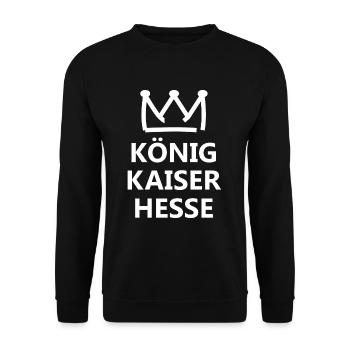 Der Kaiser aus Hessen - Unisex Pullover - Schwarz - Vorne - Alina (178cm) & Michal (187cm)