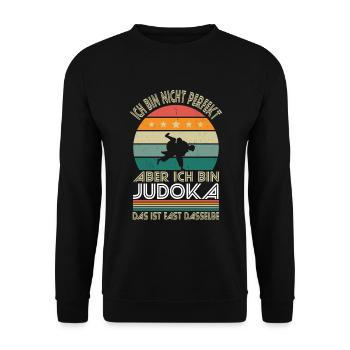 I'm not perfect, but I'm a judoka - Unisex Sweatshirt - black - Front - Alina (178cm) & Michal (187cm)