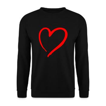 Heart red heart - Unisex Sweatshirt - black - Front - Alina (178cm) & Michal (187cm)