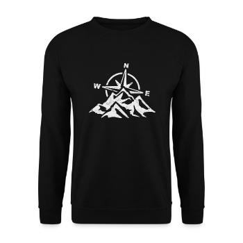 Compass Mountains Hiking Adventure - Unisex Sweatshirt - black - Front - Alina (178cm) & Michal (187cm)