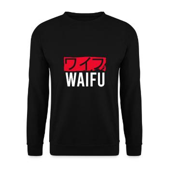 Waifu - Unisex Pullover - Schwarz - Vorne - Alina (178cm) & Michal (187cm)