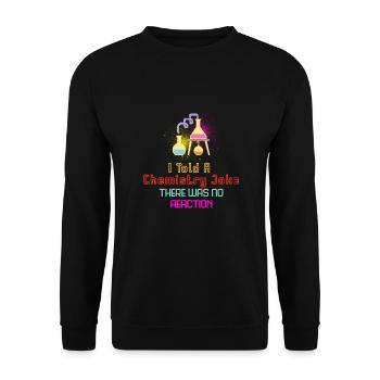 Chemie Witz Reaktion - Unisex Pullover - Schwarz - Vorne - Alina (178cm) & Michal (187cm)