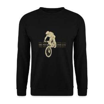 Vélo de montagne plus de conduite moins - Sweat-shirt Unisexe - noir - Devant - Alina (178cm) & Michal (187cm)