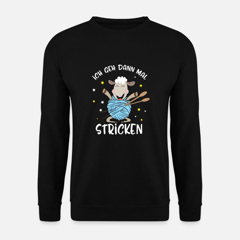 Lustiges Ich Geh Dann Mal Stricken Schaf Geschenk - Unisex Pullover - Schwarz