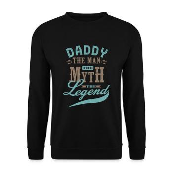 daddy man mith legend gift dad - Unisex Sweatshirt - black - Front - Alina (178cm) & Michal (187cm)