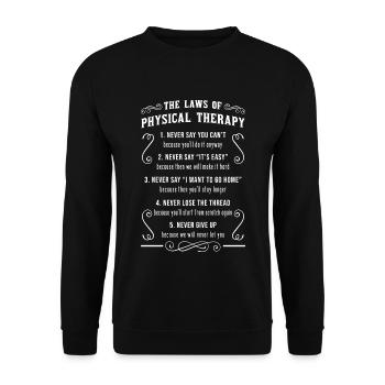 The Laws Of Physical Therapy - Unisex Pullover - Schwarz - Vorne - Alina (178cm) & Michal (187cm)