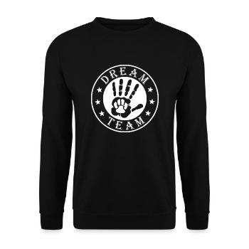 Dream Team Dog Paw Human Dog Owner Dog - Unisex Sweatshirt - black - Front - Alina (178cm) & Michal (187cm)