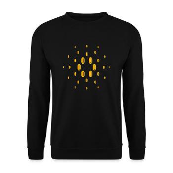 Cardano Coin Block Mario Münze Fragezeichen Box - Unisex Pullover - Schwarz - Vorne - Alina (178cm) & Michal (187cm)