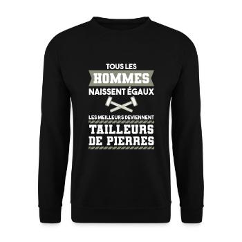 tailleur de pierre les meilleurs marteau - Sweat-shirt Unisexe - noir - Devant - Alina (178cm) & Michal (187cm)