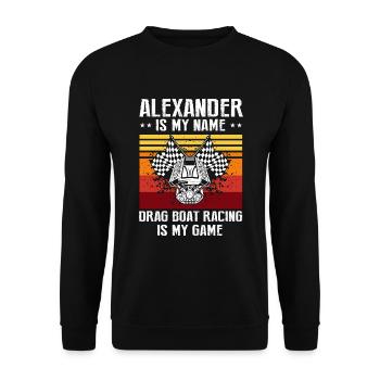 Speedboat Racing Design for Racing Boaters - Unisex Sweatshirt - black - Front - Alina (178cm) & Michal (187cm)
