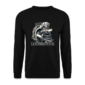 Steam locomotive steam engine nostalgic railway - Unisex Sweatshirt - black - Front - Alina (178cm) & Michal (187cm)