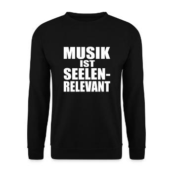 MUSIK IST SEELENRELEVANT - Geschenk - Musik - Unisex Pullover - Schwarz - Vorne - Alina (178cm) & Michal (187cm)