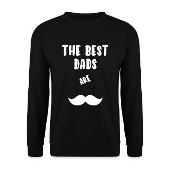 Die besten Väter haben einen Schnurrbart - Unisex Pullover - Schwarz - Vorne - Alina (178cm) & Michal (187cm)