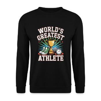 worlds greatest athlete - Unisex Sweatshirt - black - Front - Alina (178cm) & Michal (187cm)