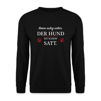 Hund / Hunde / Tiere Lustige Sprüche - Unisex Pullover - Schwarz - Vorne - Alina (178cm) & Michal (187cm)