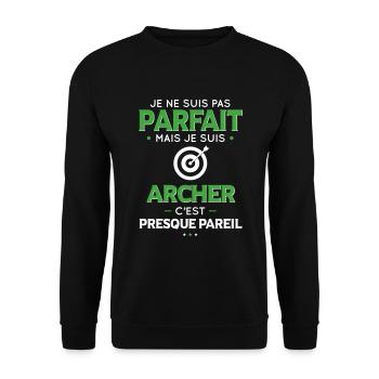 Je ne suis pas parfait mais mais je suis archer - Sweat-shirt Unisexe - noir - Devant - Alina (178cm) & Michal (187cm)