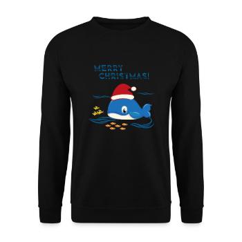 Noël Baleine Mer Océan - Sweat-shirt Unisexe - noir - Devant - Alina (178cm) & Michal (187cm)