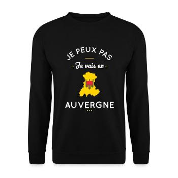 Je peux pas je vais en Auvergne - Sweat-shirt Unisexe - noir - Devant - Alina (178cm) & Michal (187cm)