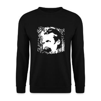 Friedrich Nietzsche - Unisex Sweatshirt - black - Front - Alina (178cm) & Michal (187cm)