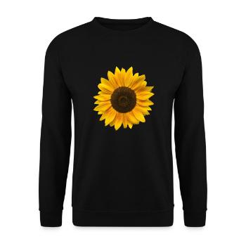 Sonnenblume (Blume / Blüte / Sonne) - Unisex Pullover - Schwarz - Vorne - Alina (178cm) & Michal (187cm)