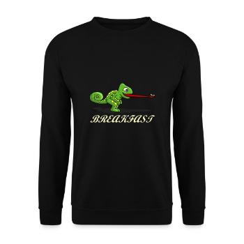 Frühstück Reptil - Unisex Pullover - Schwarz - Vorne - Alina (178cm) & Michal (187cm)