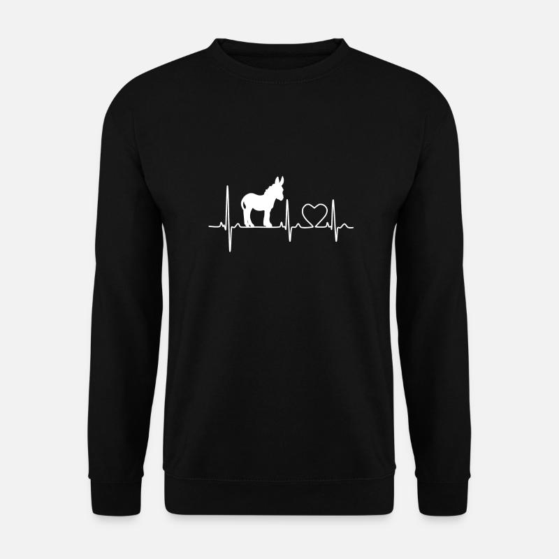 Heartbeat Esel Herzschlag Puls EKG - Unisex Pullover - Schwarz