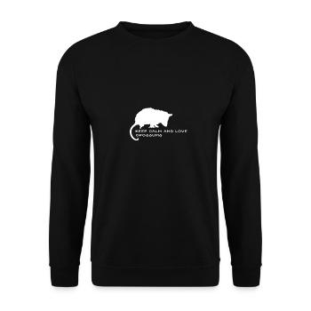 Opossum - keep calm and love opossums - Unisex Sweatshirt - black - Front - Alina (178cm) & Michal (187cm)