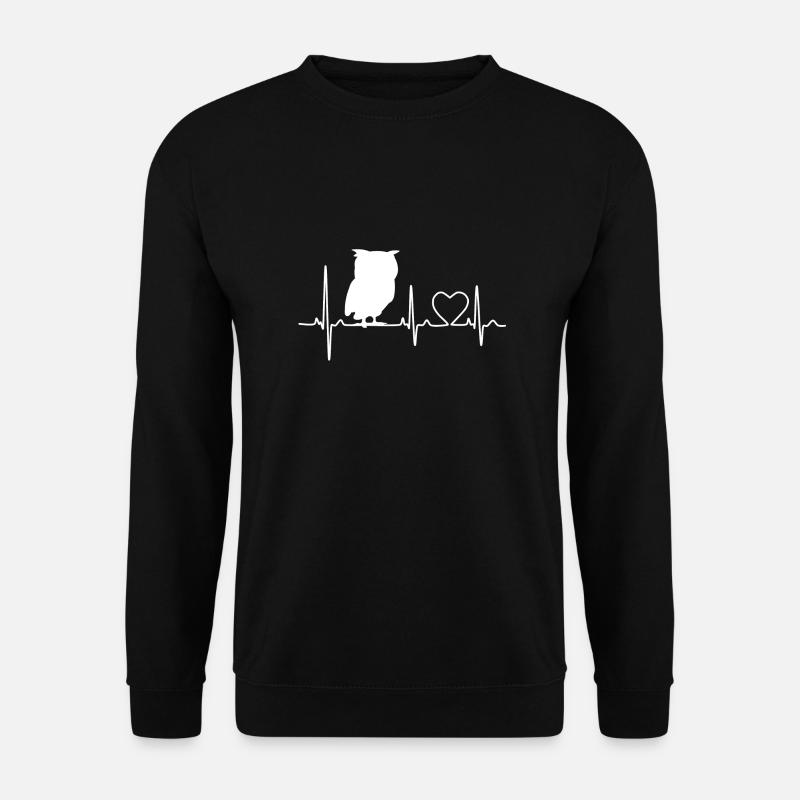 Herzschlag Uhu Eule Design - Unisex Pullover - Schwarz
