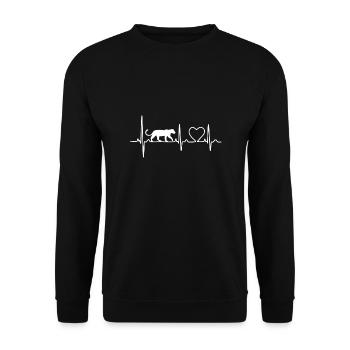 Heartbeat Jaguar design - Unisex Sweatshirt - black - Front - Alina (178cm) & Michal (187cm)