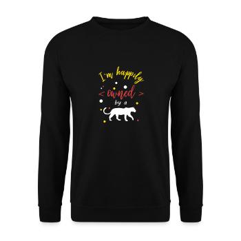 Jaguar - happily owned by a jaguar - Unisex Pullover - Schwarz - Vorne - Alina (178cm) & Michal (187cm)