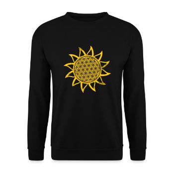 Sun - flower of life - Unisex Sweatshirt - black - Front - Alina (178cm) & Michal (187cm)