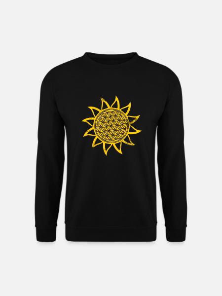 Sonnen - Blume des Lebens - Unisex Pullover - Schwarz