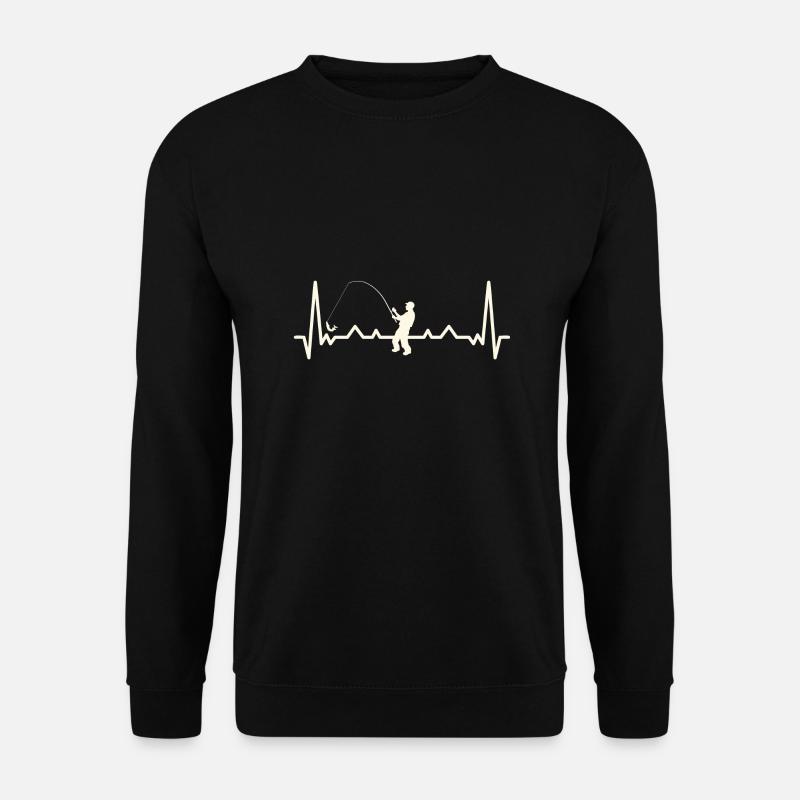 Herzschlag Angeln weiß - Unisex Pullover - Schwarz