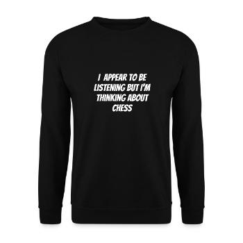 lustiges Schachdenken über Schach - Unisex Pullover - Schwarz - Vorne - Alina (178cm) & Michal (187cm)