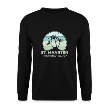 Sint Maarten The friendly Island - Unisex Sweatshirt - black - Front - Alina (178cm) & Michal (187cm)