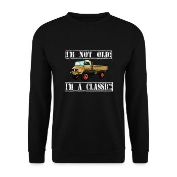Je ne suis pas vieux - Je suis un classique / Unimog - Sweat-shirt Unisexe - noir - Devant - Alina (178cm) & Michal (187cm)