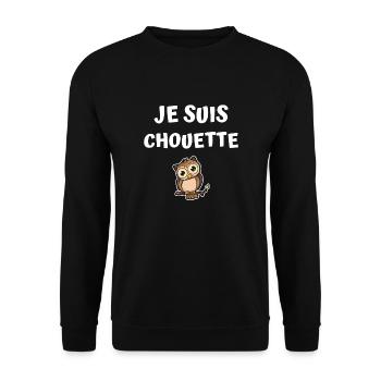 Je suis chouette - Sweat-shirt Unisexe - noir - Devant - Alina (178cm) & Michal (187cm)