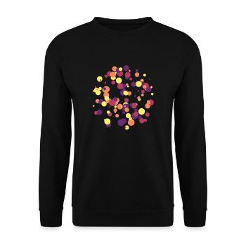 Abstrakte Kreise Muster - Unisex Pullover - Schwarz - Vorne - Alina (178cm) & Michal (187cm)