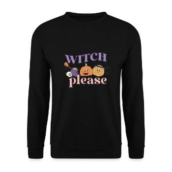 Witch Please, Hexe, Halloween, lustig, insider fun - Unisex Pullover - Schwarz - Vorne - Alina (178cm) & Michal (187cm)