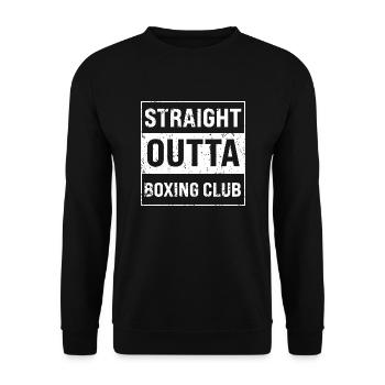 Club de boxe Straight outta - Sweat-shirt Unisexe - noir - Devant - Alina (178cm) & Michal (187cm)