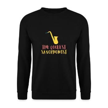 The Coolest Saxophonist - Unisex Sweatshirt - black - Front - Alina (178cm) & Michal (187cm)
