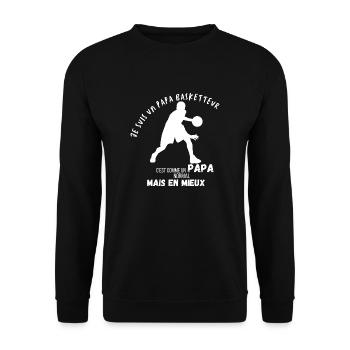 papa basketteur - Sweat-shirt Unisexe - noir - Devant - Alina (178cm) & Michal (187cm)