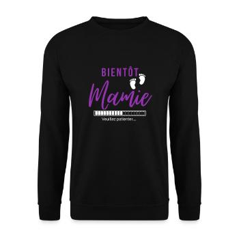 Bientôt Mamie - Sweat-shirt Unisexe - noir - Devant - Alina (178cm) & Michal (187cm)