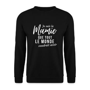 Je suis la mamie que tout le monde aimerait - Sweat-shirt Unisexe - noir - Devant - Alina (178cm) & Michal (187cm)
