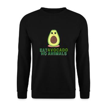 Eat Avocado no Animals - Unisex Pullover - Schwarz - Vorne - Alina (178cm) & Michal (187cm)