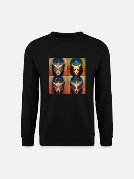 Alien woman collage motive - Unisex Pullover - Schwarz
