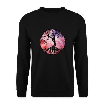 Lebensbaum Yggdrasil - Unisex Pullover - Schwarz - Vorne - Alina (178cm) & Michal (187cm)